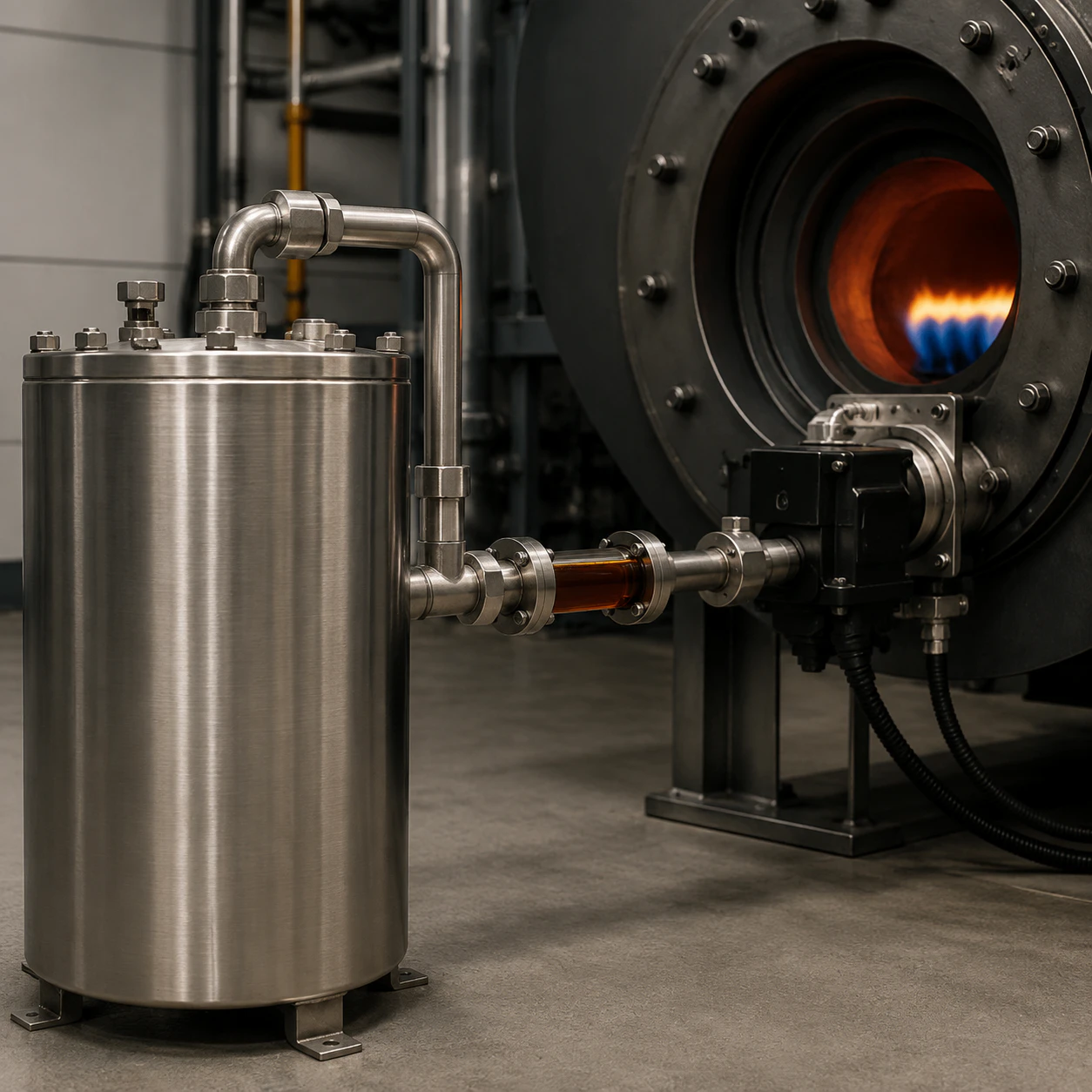 Sistema industrial de combustão associado ao EucatarFuel